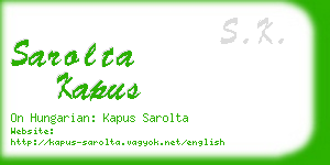 sarolta kapus business card